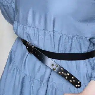 Genuine leather studs belt