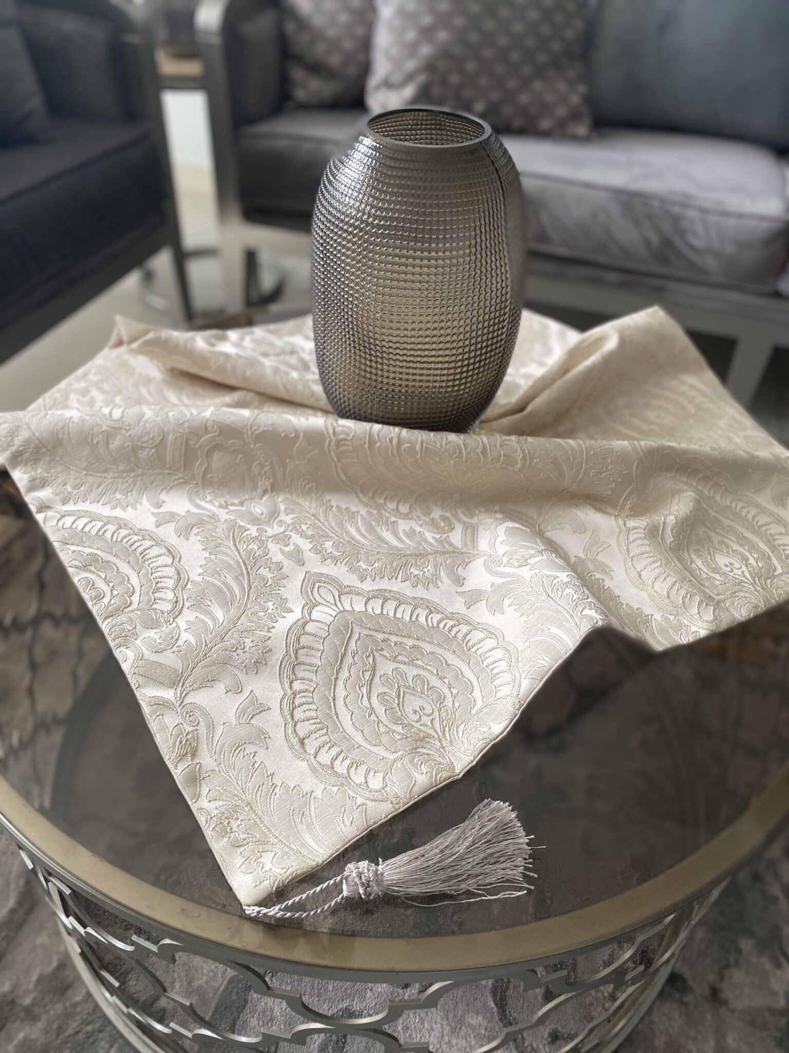 Gold Damask runner 1 Gold Damask runner