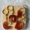 Initial Keychain (red and gold flakes)