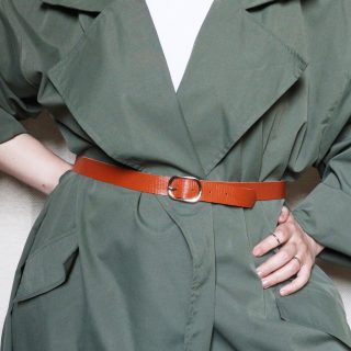 Genuine leather printed belt