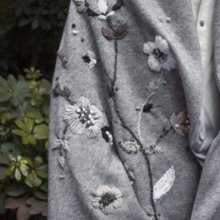 Grey Neutral Wool Shawl