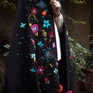 Black Wool Bohemian Shawl