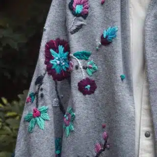 Aubergine & Blues Grey Soft Wool Shawl