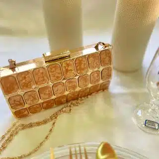 Mini marble evening clutch