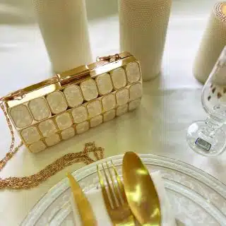 Mini marble evening clutch