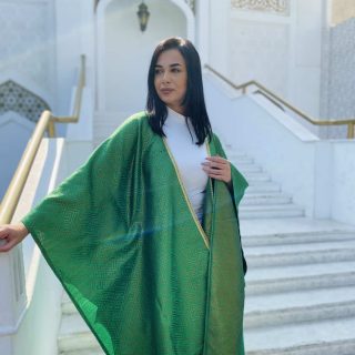 Ramadan Green x gold embroidery kaftan
