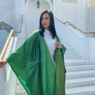 Ramadan Green x gold embroidery kaftan