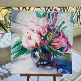 Acrylic flowers painting