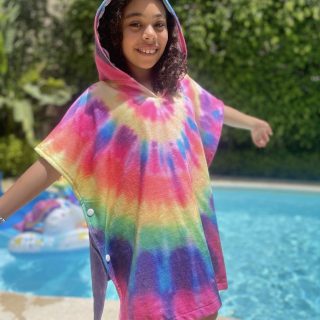 Tie dye towel poncho