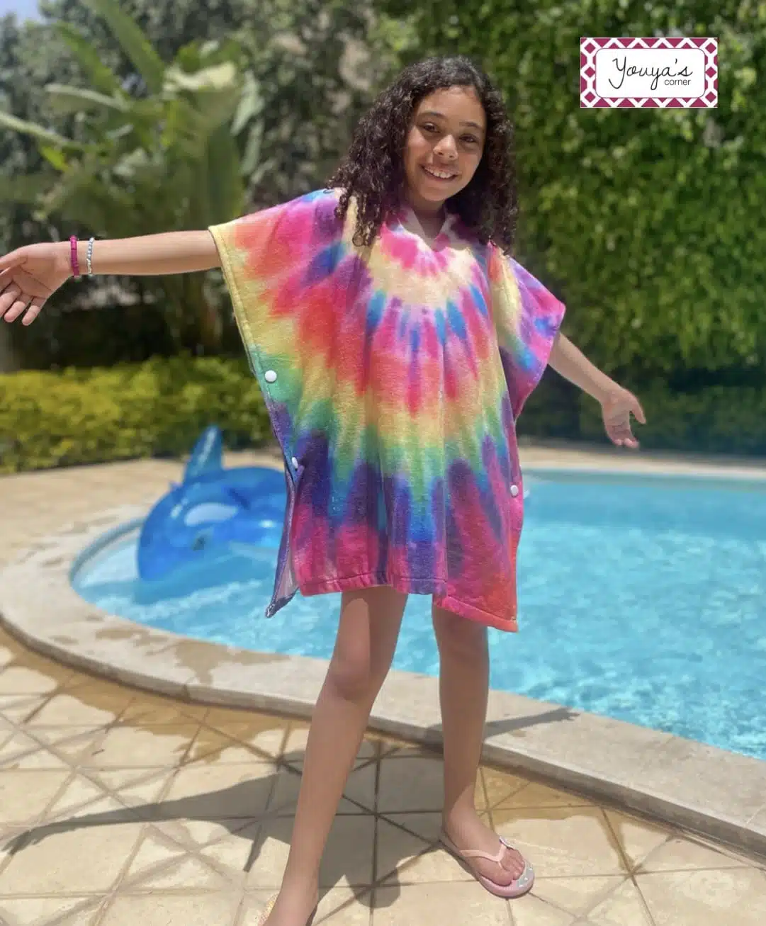 Tie dye towel poncho 2 IMG 8135