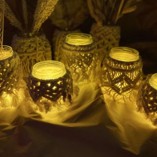 Macrame jars and flower vase