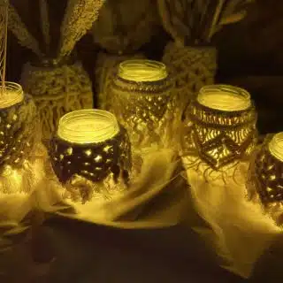 Macrame jars and flower vase