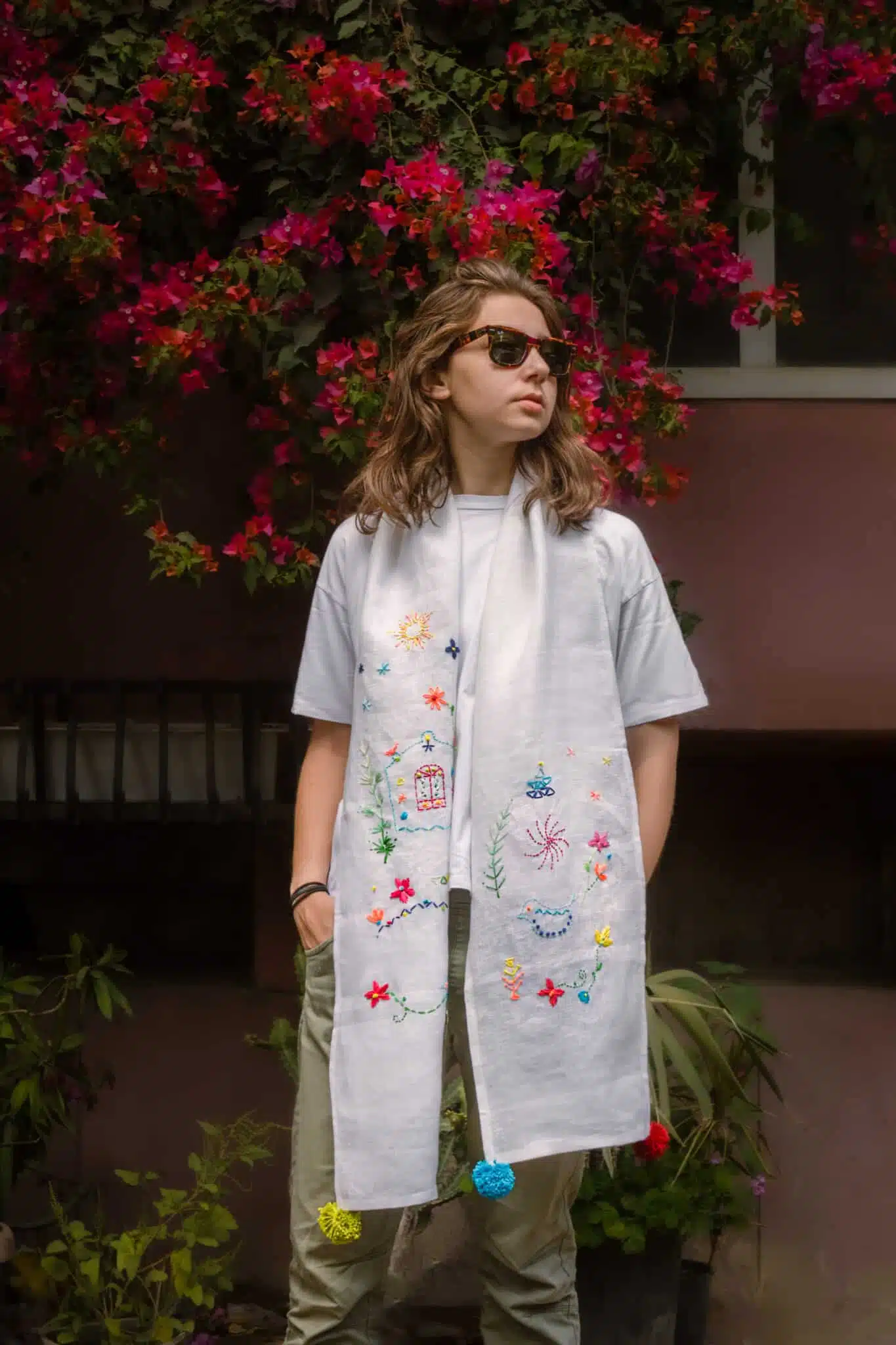 Nubian White Linen Scarf 2 IMG 8267 Edit scaled