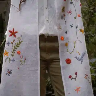 Floral Delight White Scarf