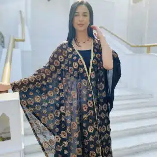 Ramadan Black indian embroidery kaftan