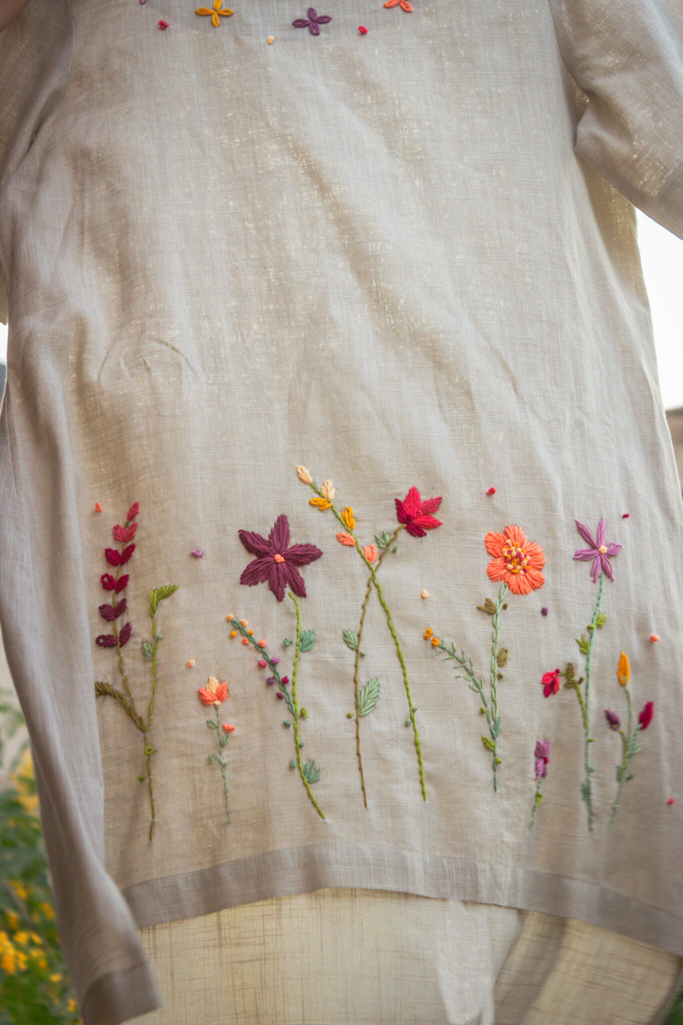 Floral Beige Linen Dress 2 IMG 8467 scaled scaled