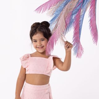 Blush Embroidered Top & Skirt Set