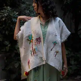 Ardi Pure Linen Beige Poncho