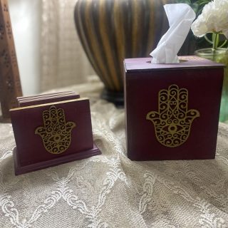 Kaf Tissue Box & Coasters