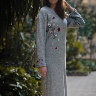 Soft wool greige dress