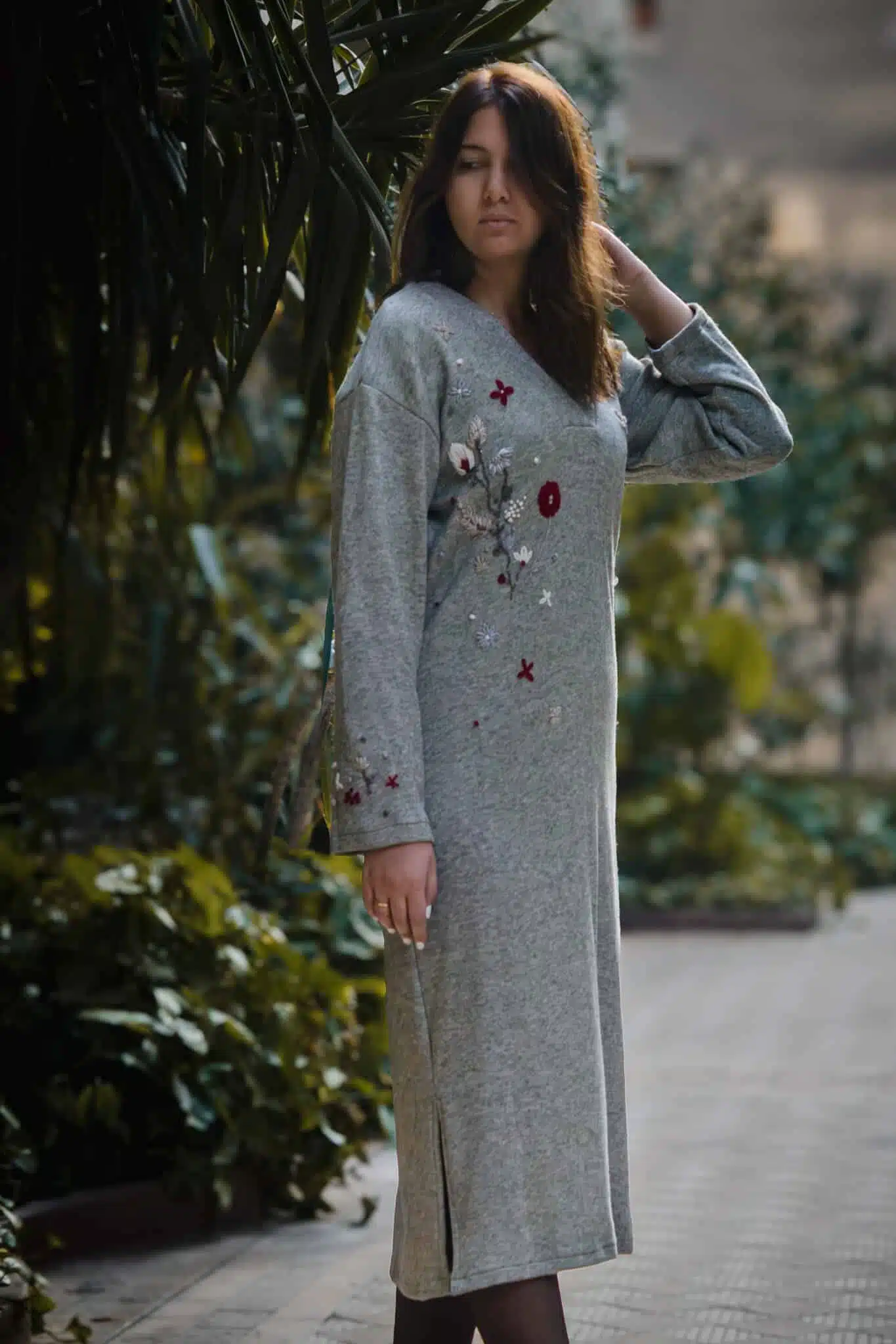 Soft wool greige dress 1 Soft wool greige dress