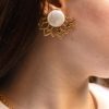 White moon earrings