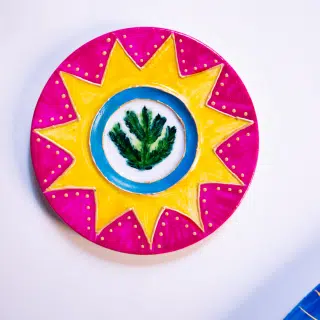 Decorative pink circular plate