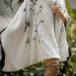 Neutral Off White Soft Wool Shawl