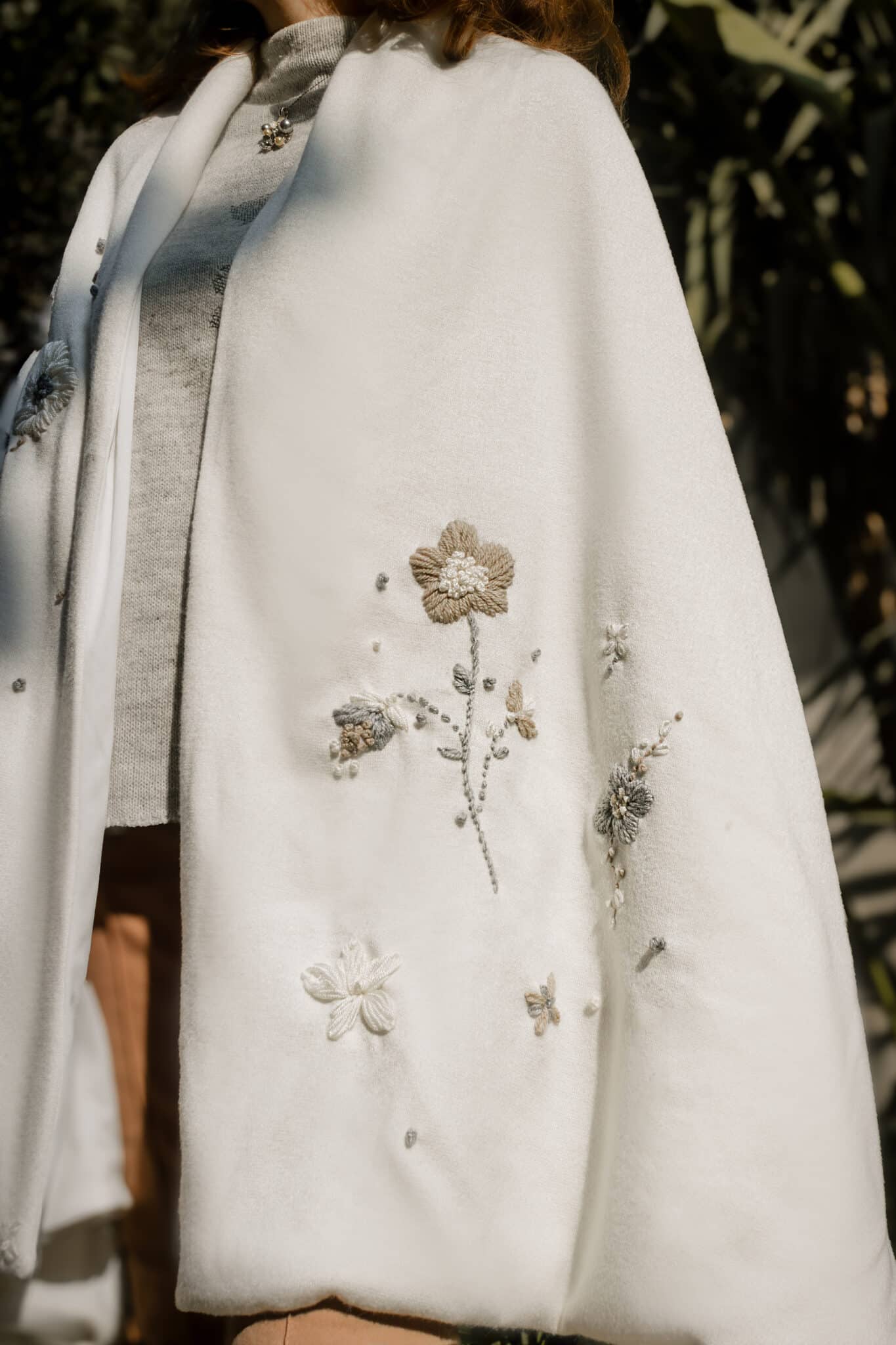 Neutral Off White Soft Wool Shawl 3 IMG 9348 Enhanced NR Edit scaled