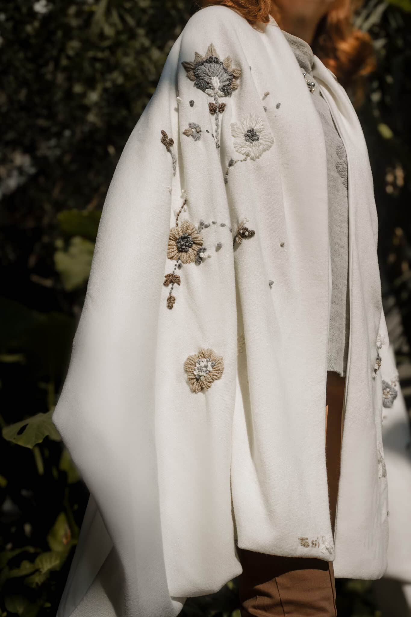 Neutral Off White Soft Wool Shawl 2 IMG 9349 Enhanced NR Edit scaled