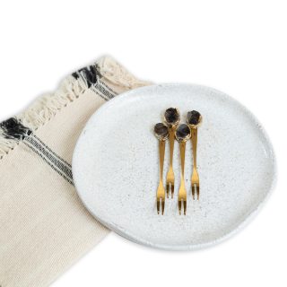 Brown cake forks set