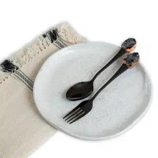 Black dining spoon/ fork set