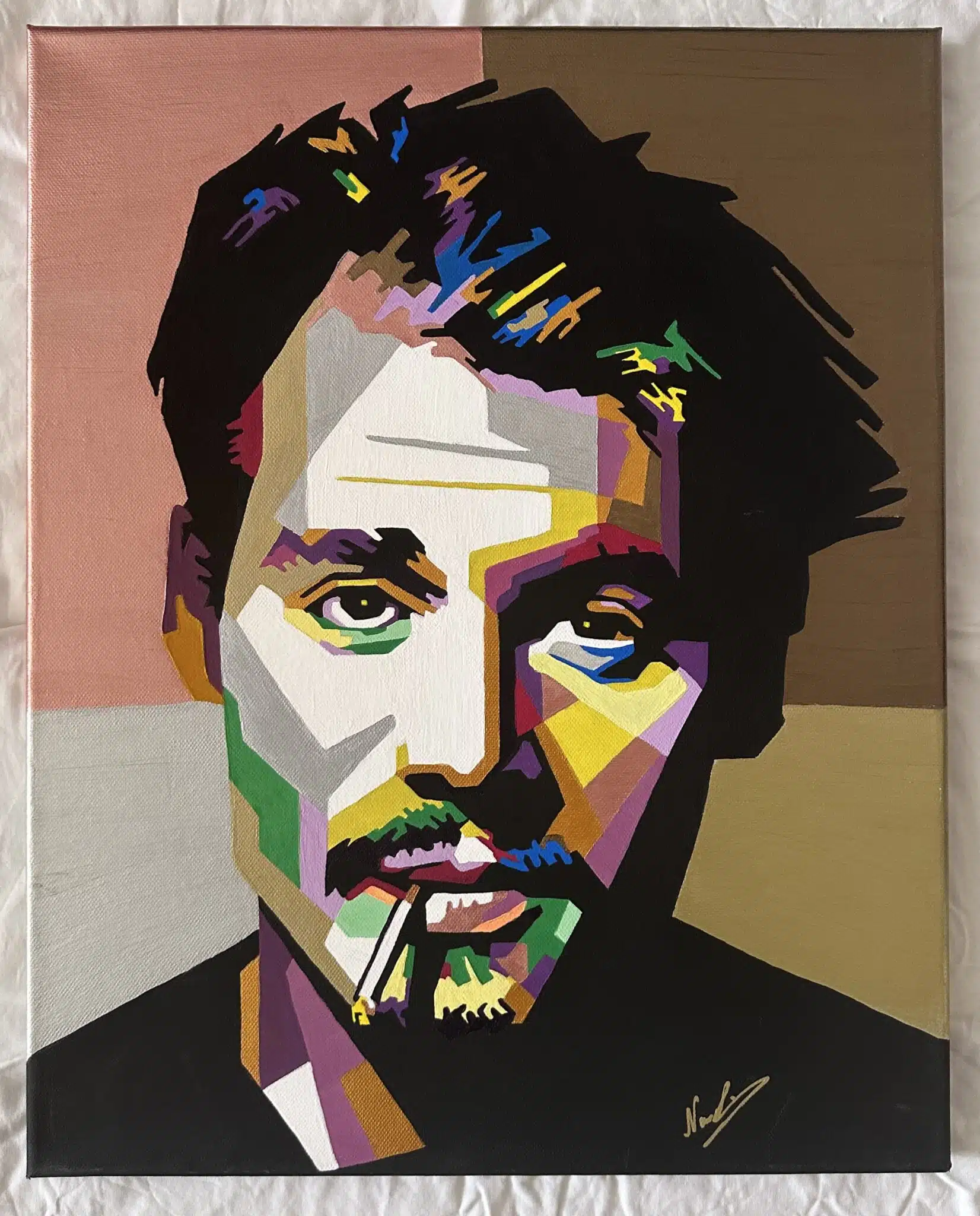 Johnny Depp Pop Art Painting 4 pop art acrylic painting of johnny depp