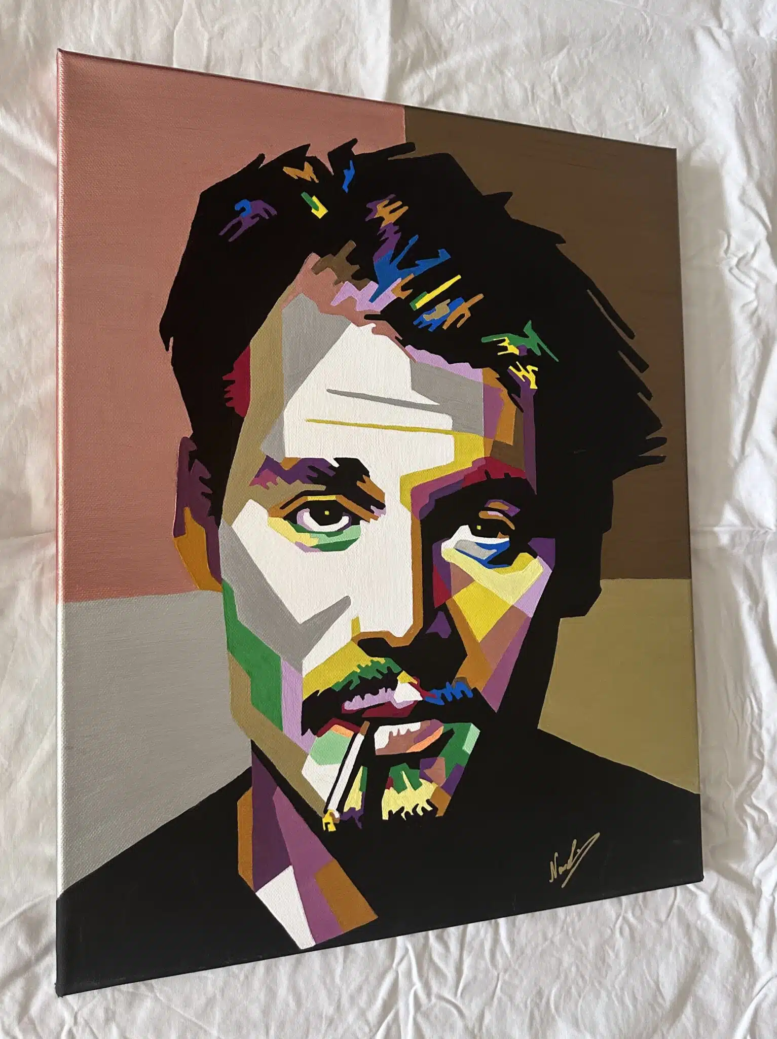 Johnny Depp Pop Art Painting 3 pop art acrylic painting of johnny depp