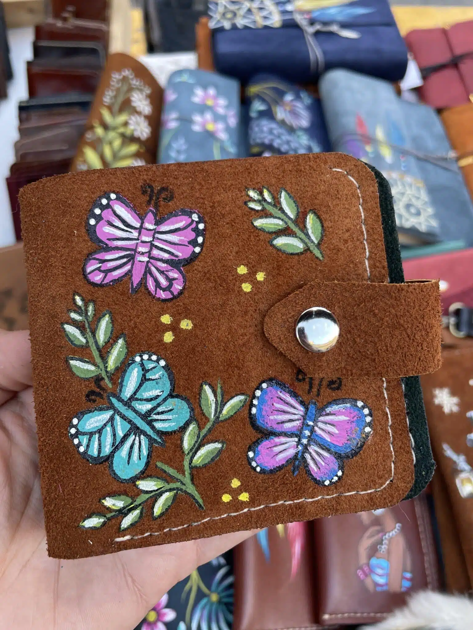 Butterfly suede leather wallet 1 Butterfly suede leather wallet