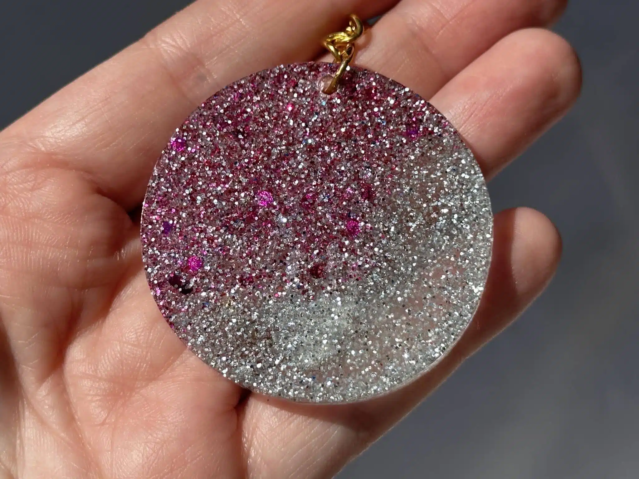 Pink Glitter Ramadan Magnets / Key Chains 3 pink and silver glitter ramadan key chain