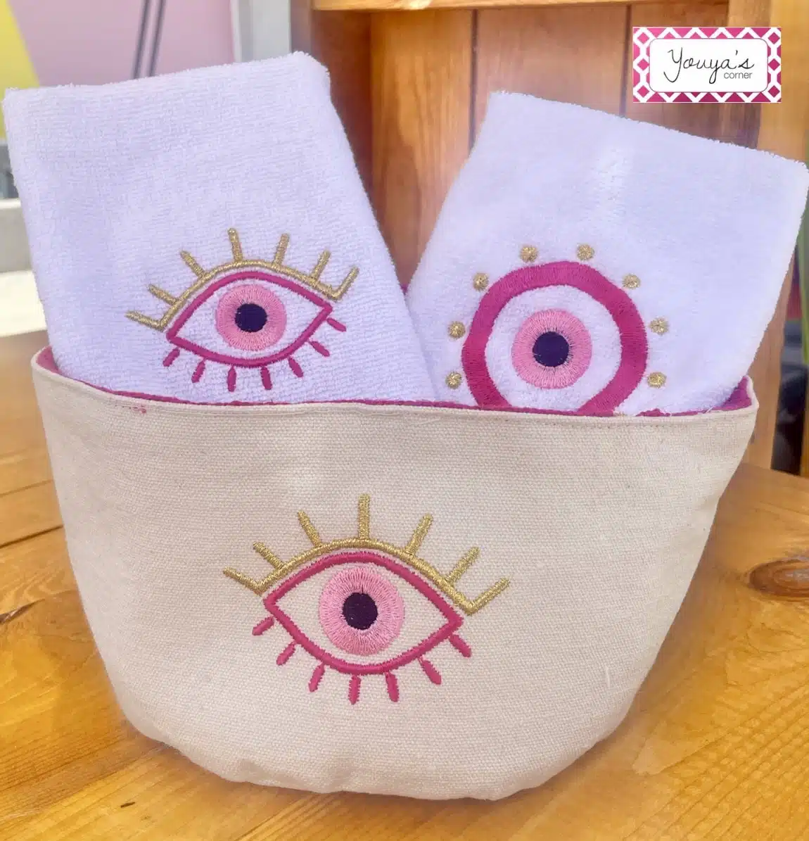 towels & basket set 1 towels & basket set