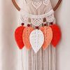 Macrame Feathers Wall Hanging - معلقة ورق الشجر من المكرمية - Color 1
