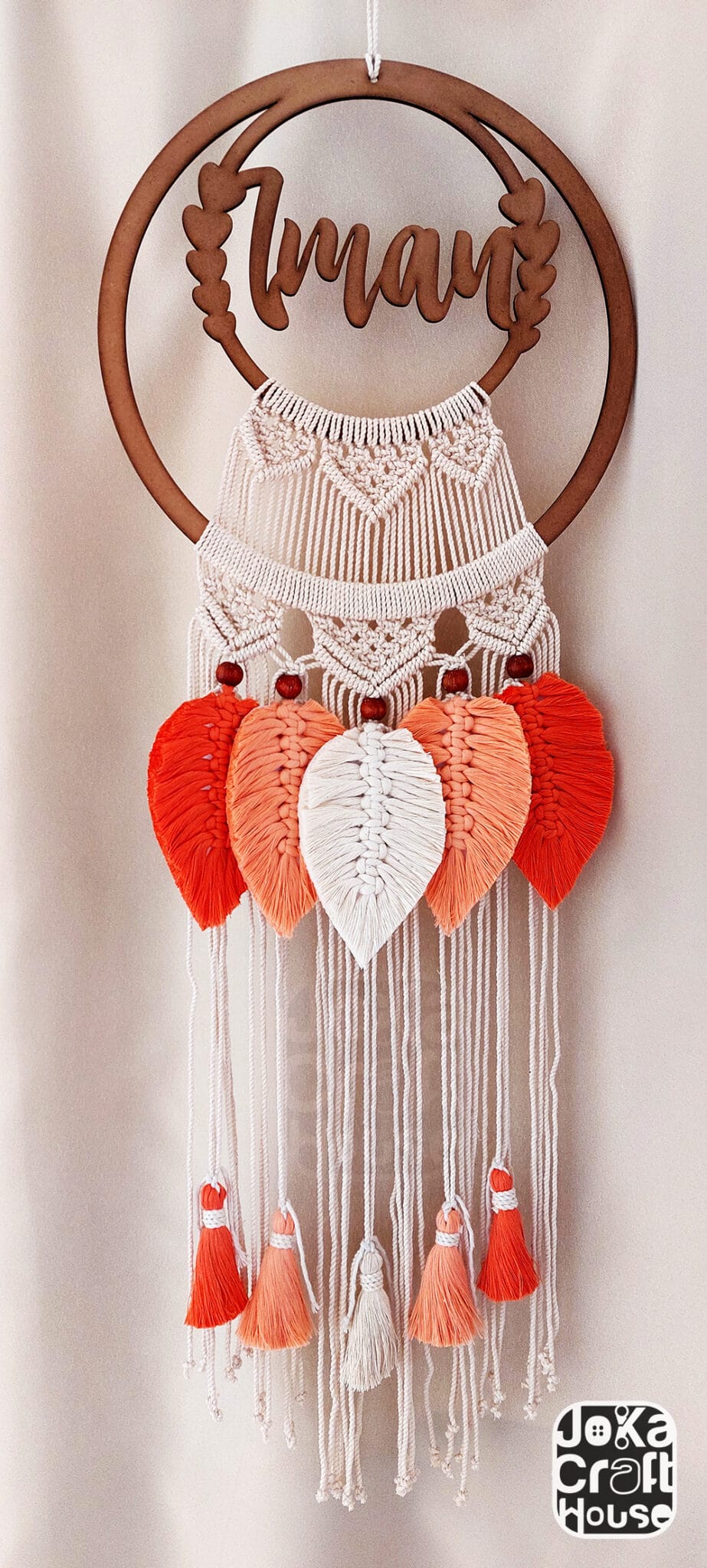 Macrame Feathers Wall Hanging - معلقة ورق الشجر من المكرمية - Color 1 1 Macrame Feathers Wall Hanging - معلقة ورق الشجر من المكرمية - Color 1