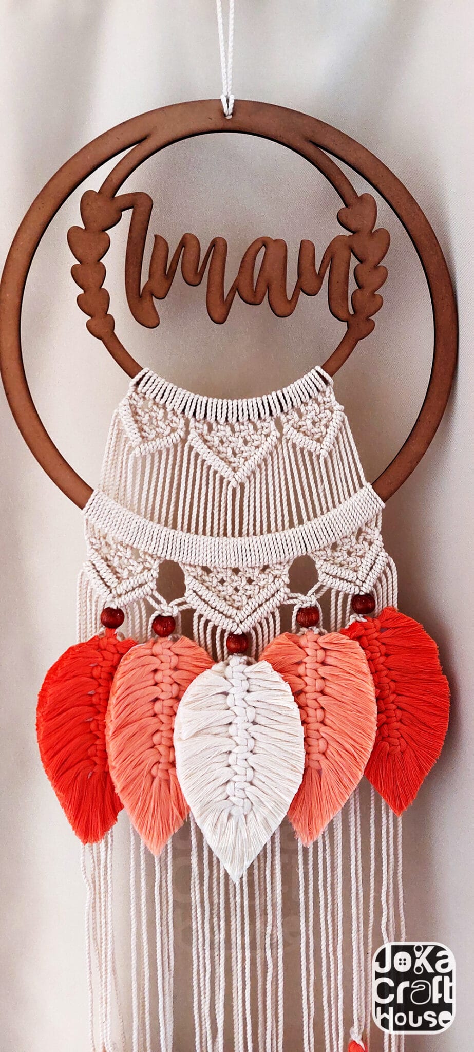 Macrame Feathers Wall Hanging - معلقة ورق الشجر من المكرمية - Color 1 2 Iman 2 scaled
