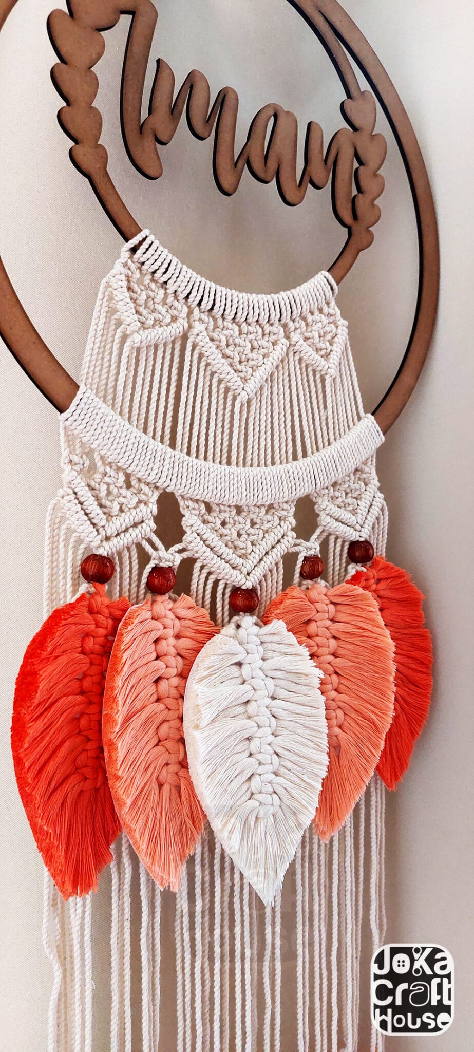Macrame Feathers Wall Hanging - معلقة ورق الشجر من المكرمية - Color 1 4 Iman 4 scaled