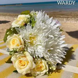 Yellow white bridal bouquet