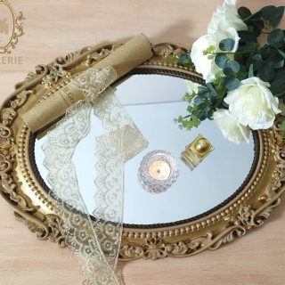 Antique classic tray with mirror