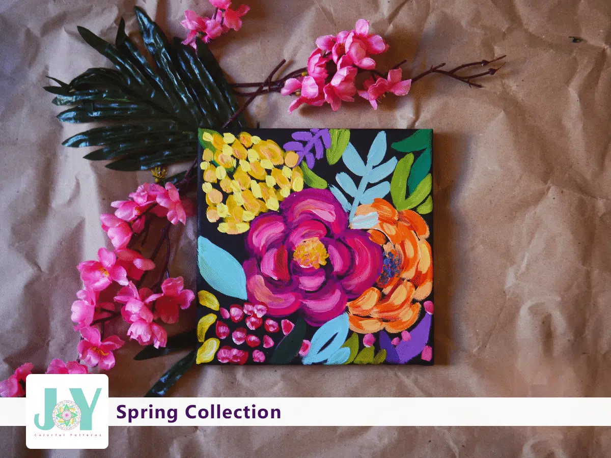 Spring Flower Paintings set 5 JOY 4