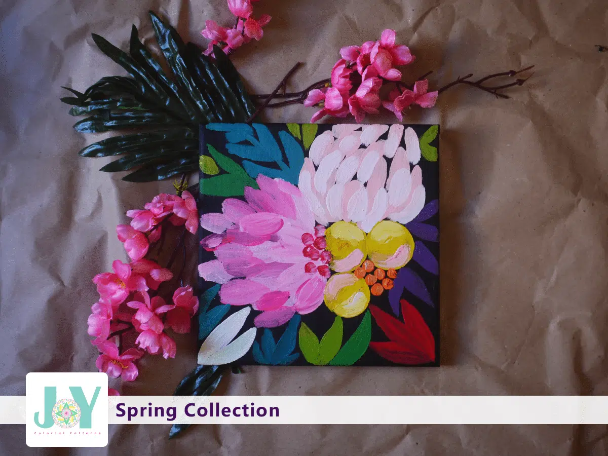 Spring Flower Paintings set 4 JOY 5