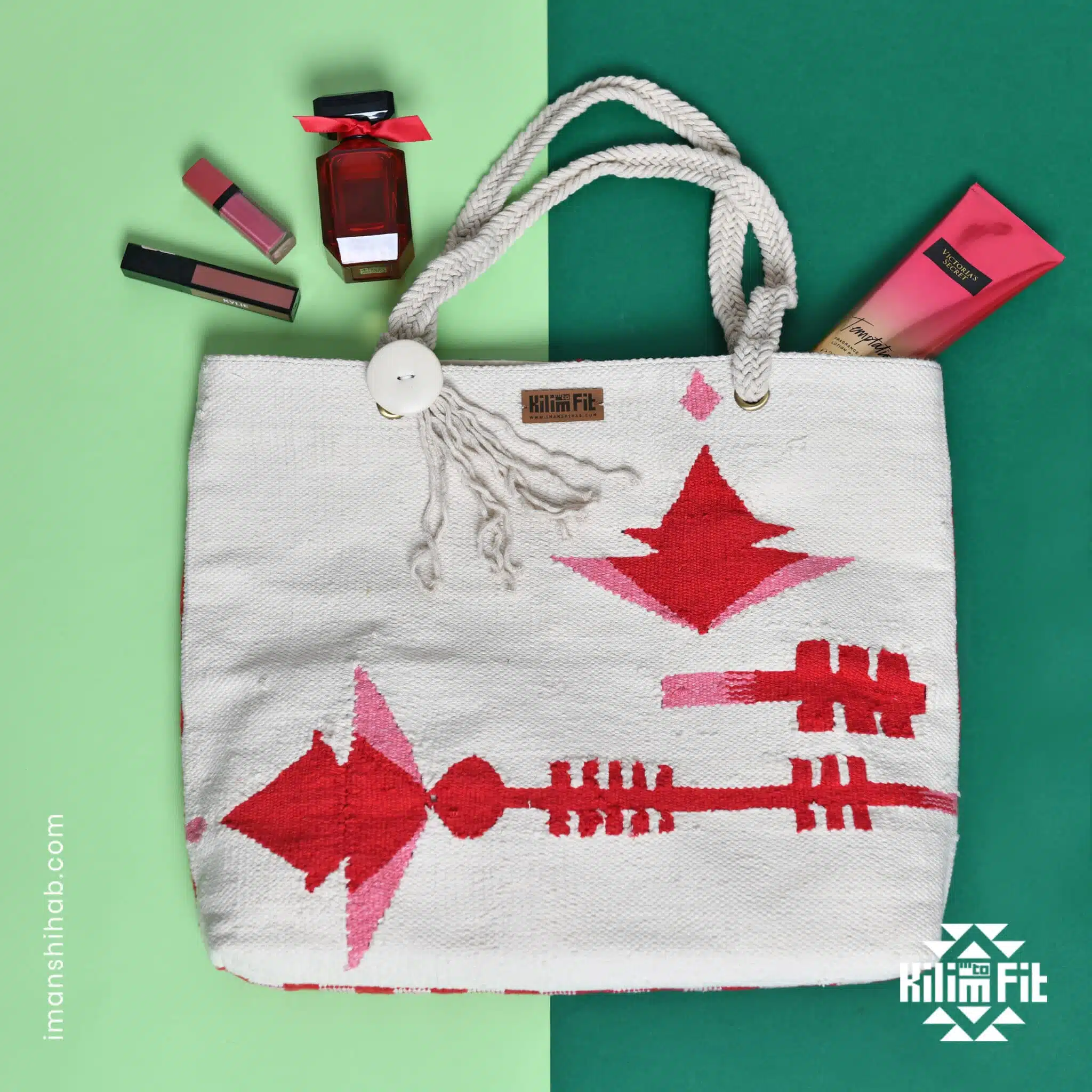 Kilim Bag - Bamboo Red 2 KilimBagBamboRedTop2 scaled