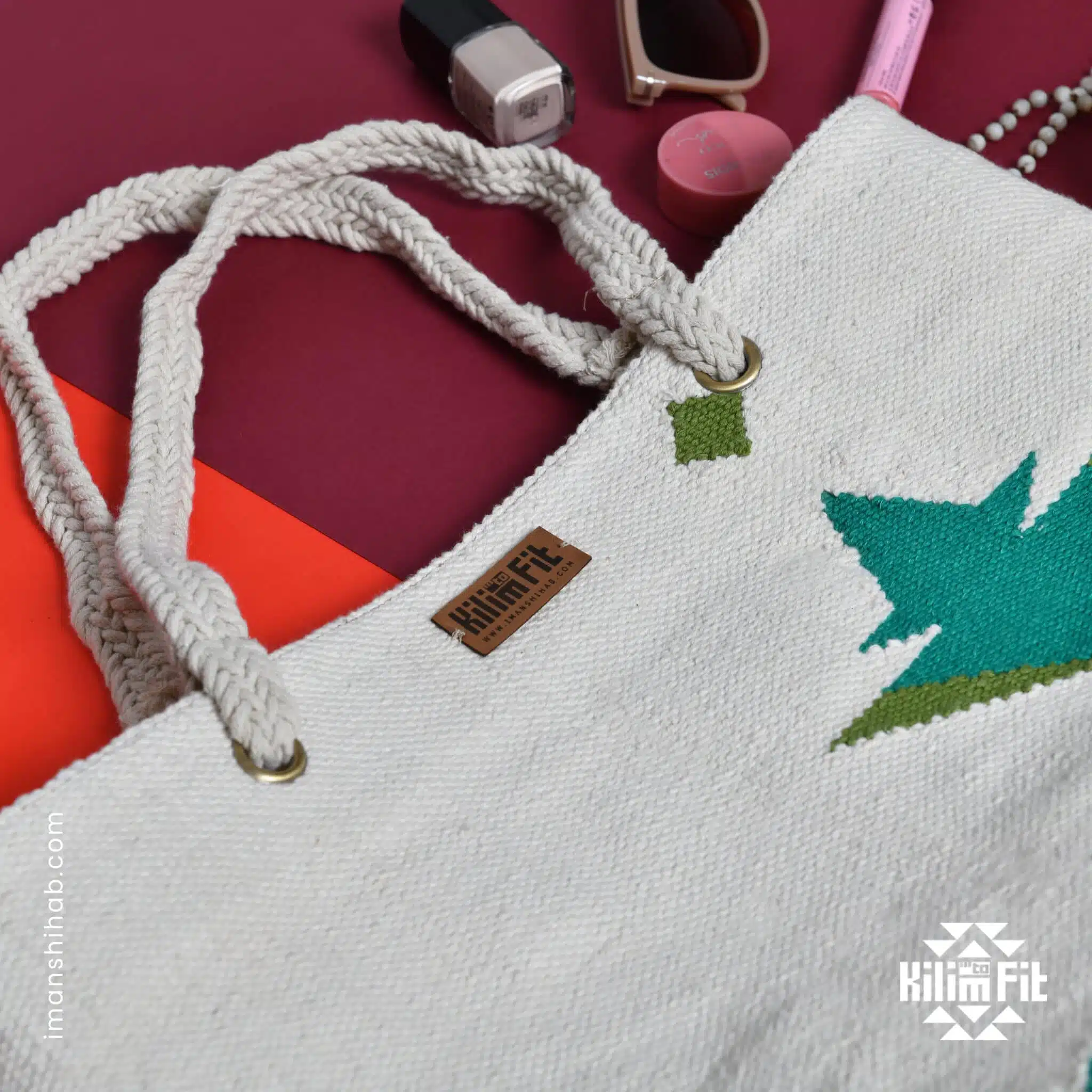 Kilim Bag - Bamboo Red 4 KilimbagBGSide scaled