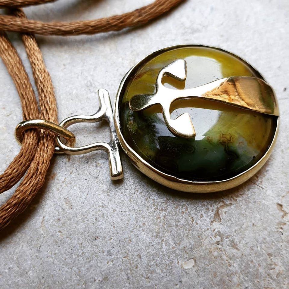 Libra pendant 2 Libra with agate in string 3