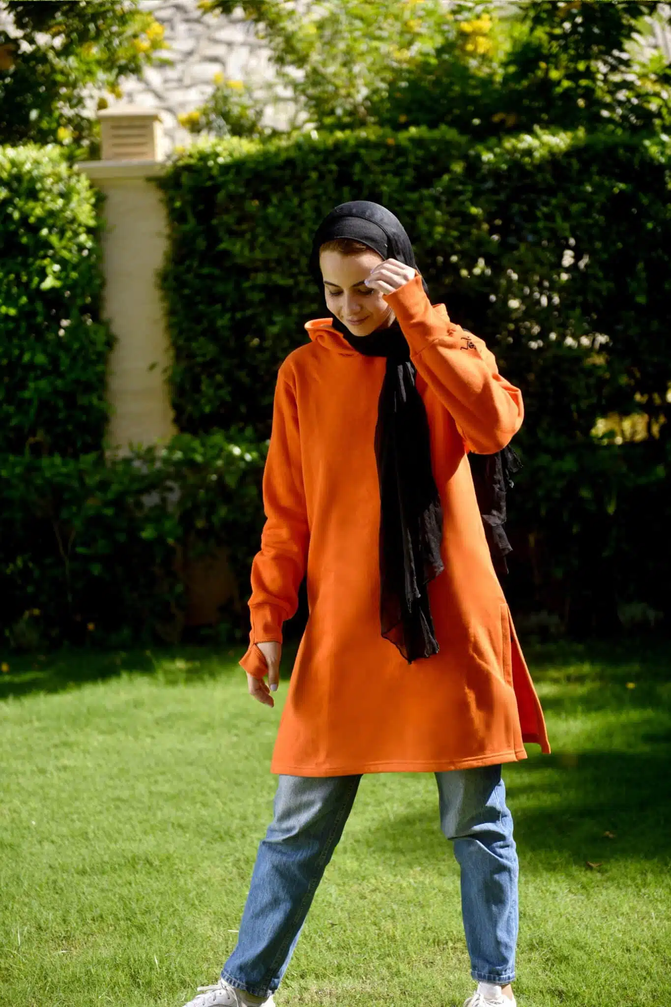 Thumb cuffs hoodie dress 1 Thumb cuffs hoodie dress