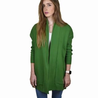 Green Ribbed Sleeve Cadigan
